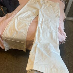 Michael Kors white wide leg jeans